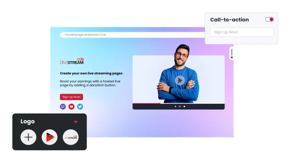 onestream live features for a private live stream