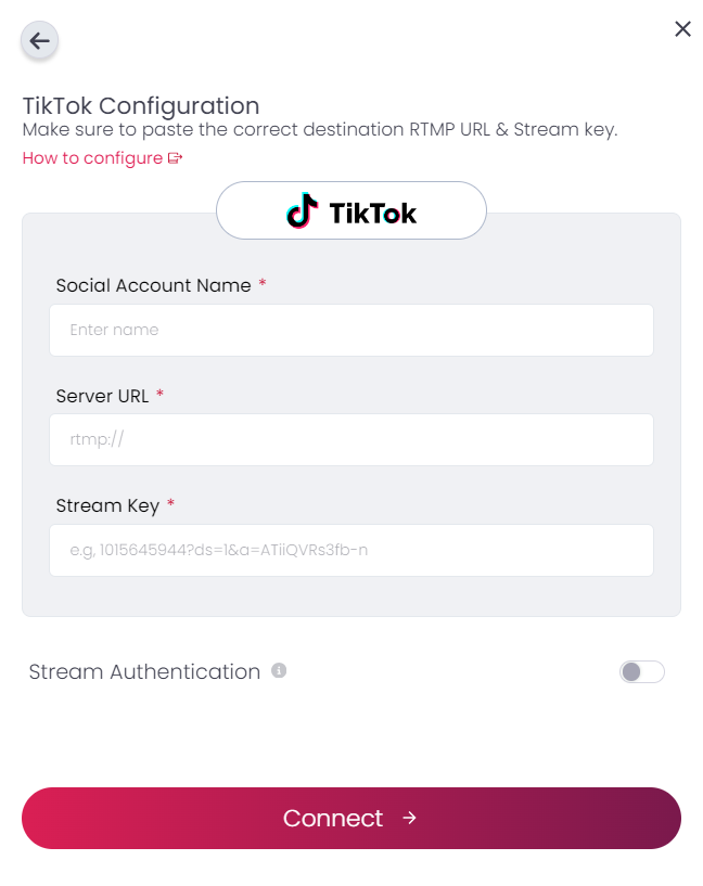Connect TikTok