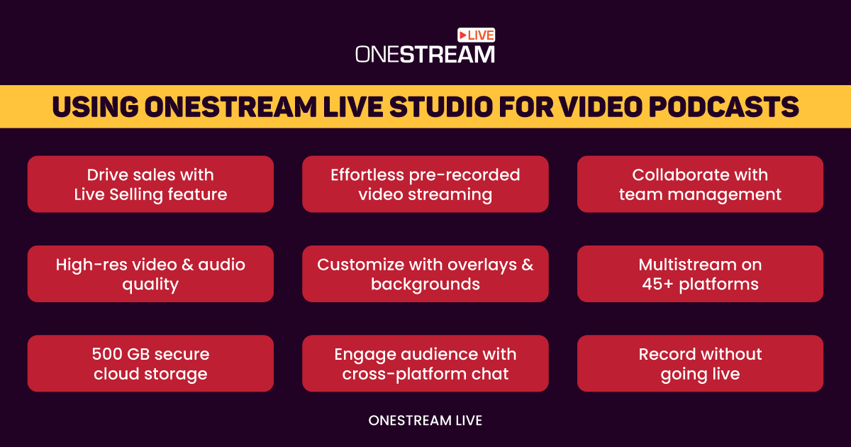 OneStream Live for video podcasting