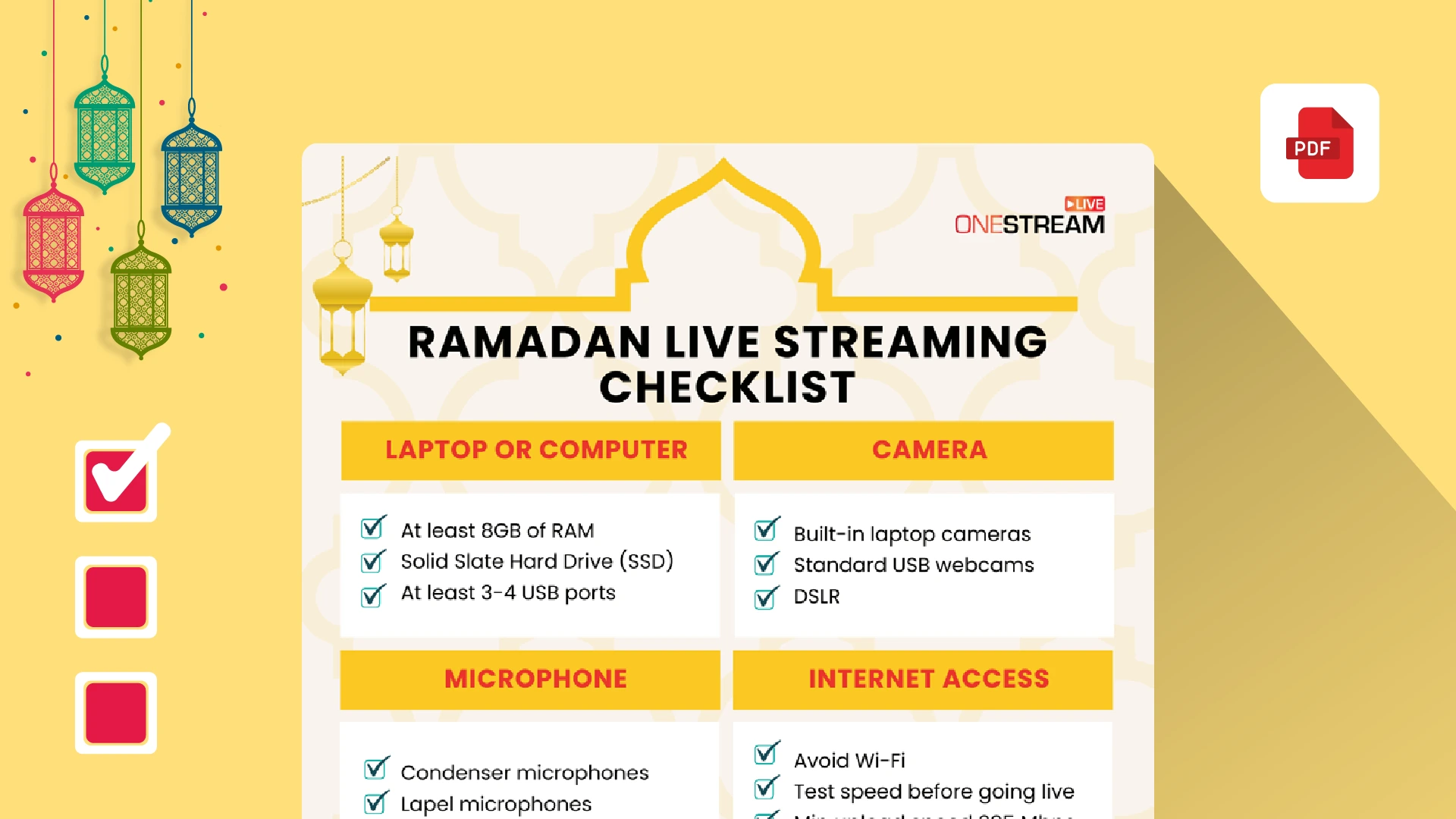Ramadan Planner Live Streaming Checklist