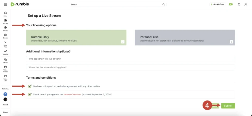How to Stream on Rumble Step 3