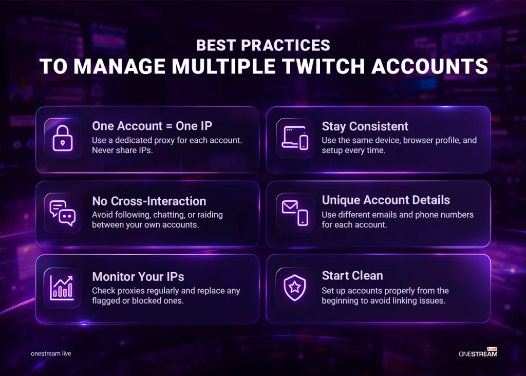 Best Practices to Manage Multiple Twitch Accounts