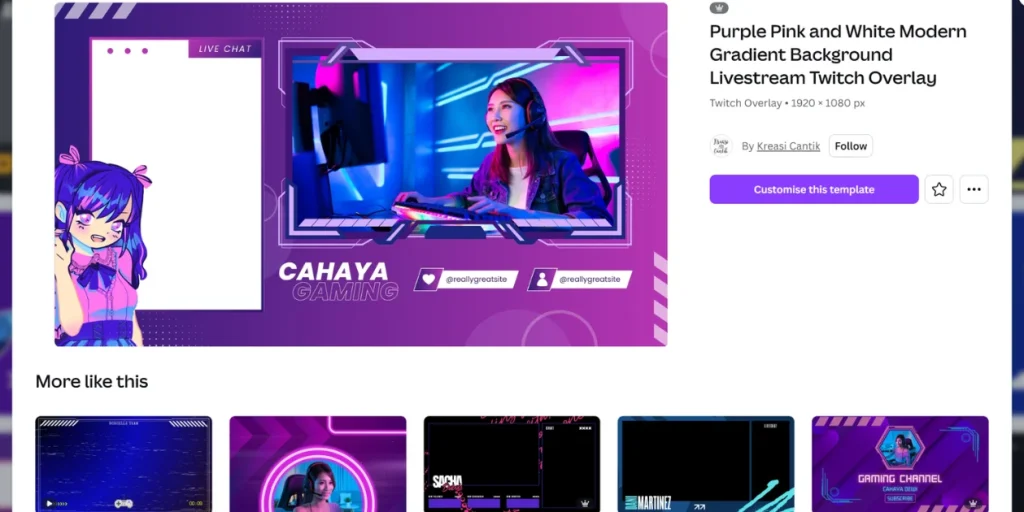 How to Make a Stream Overlay With Canva Step 2