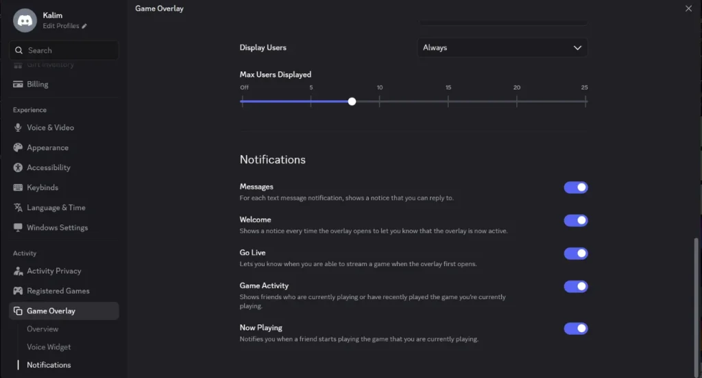 How to Turn On Overlay Discord Notifications