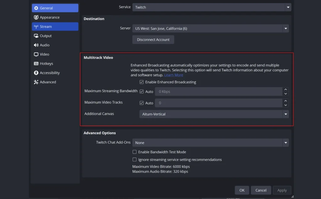 How to Set Up Twitch 2K Streaming step 2