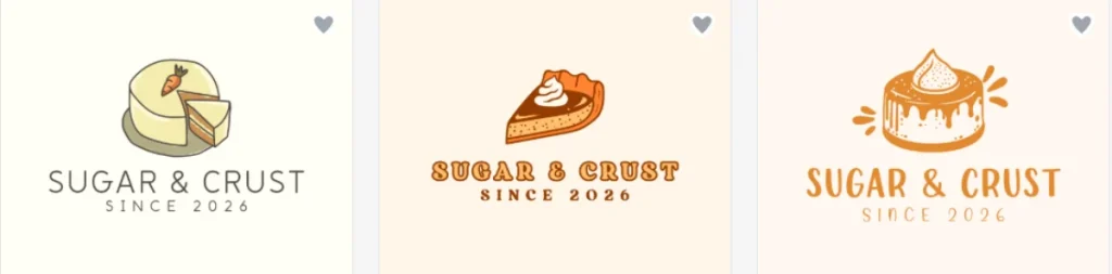 Sugar & Crust (dessert shop) logo made using BrandCrowd