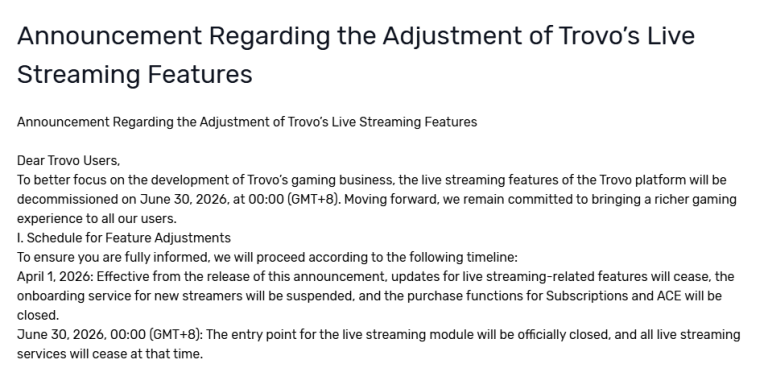 Trovo Streaming