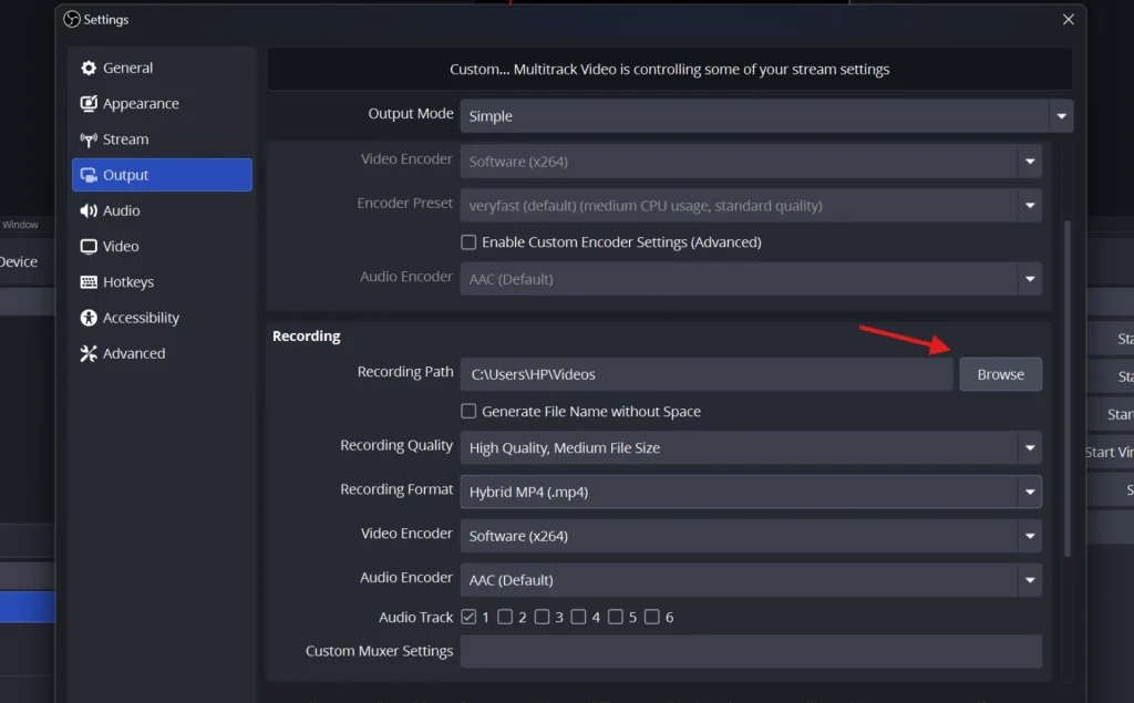 Where to save Files from OBS