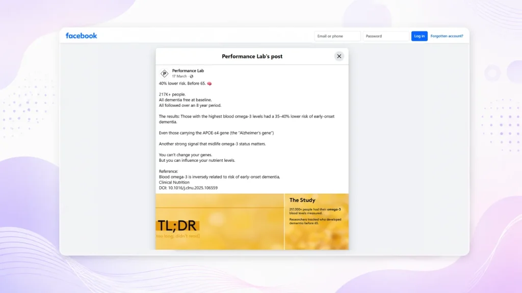 Performance Lab social media posts using recurring educational topics to reinforce a recognizable brand voice.